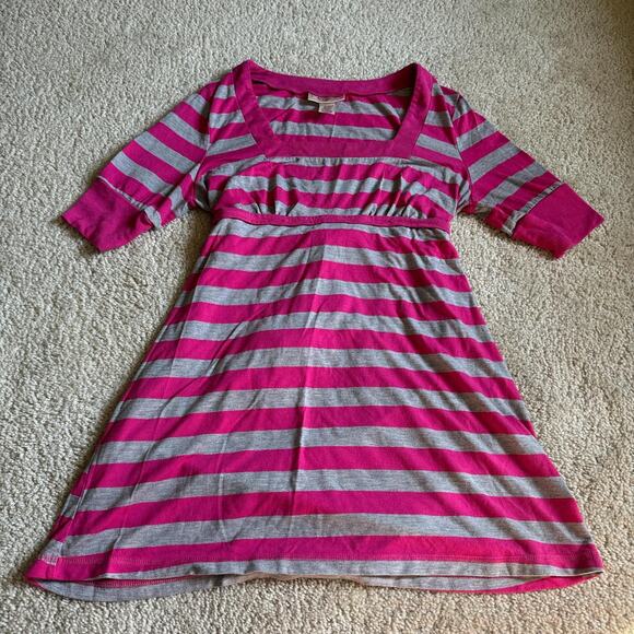Y2K Bratz Pink and grey striped long top - Picture 1 of 3